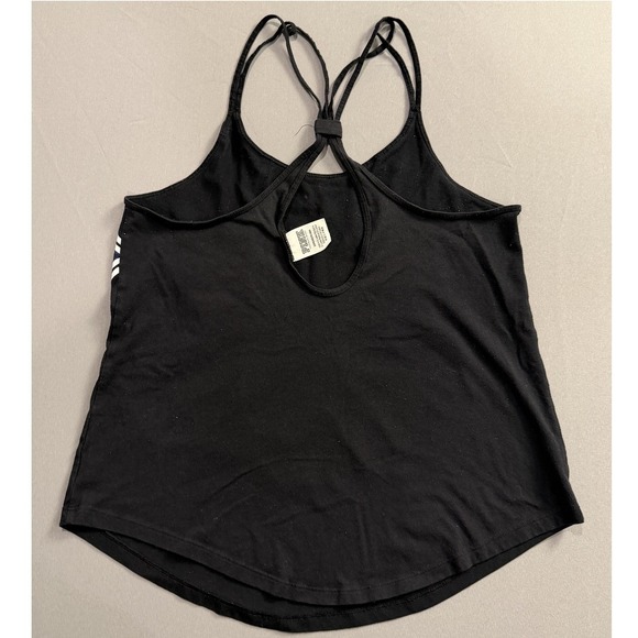 PINK Victoria's Secret Tank Top Womens Small Black Strappy Racerback Graphic - Picture 2 of 4
